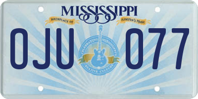 MS license plate OJU077