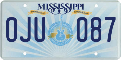 MS license plate OJU087