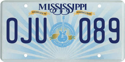MS license plate OJU089