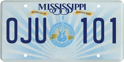 MS license plate OJU101