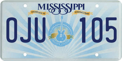 MS license plate OJU105