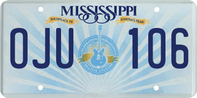 MS license plate OJU106