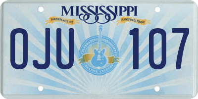MS license plate OJU107