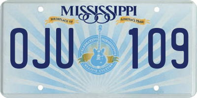 MS license plate OJU109