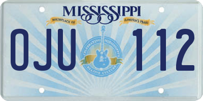 MS license plate OJU112