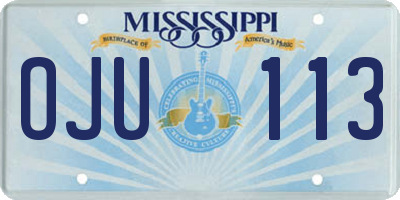 MS license plate OJU113