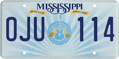MS license plate OJU114