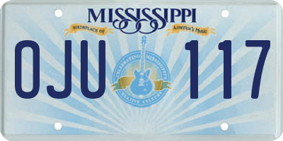 MS license plate OJU117