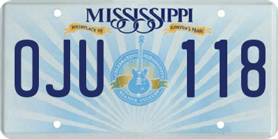 MS license plate OJU118