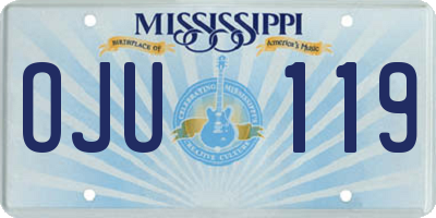 MS license plate OJU119