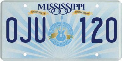 MS license plate OJU120