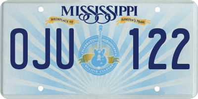 MS license plate OJU122