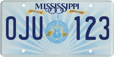 MS license plate OJU123