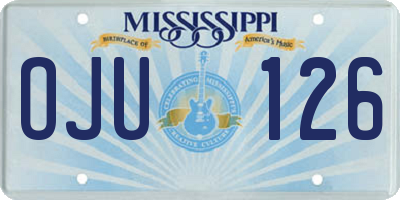 MS license plate OJU126