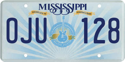 MS license plate OJU128