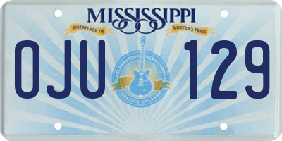 MS license plate OJU129