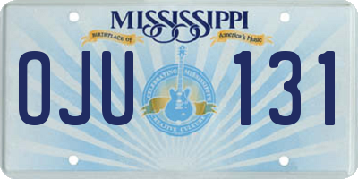 MS license plate OJU131