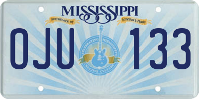 MS license plate OJU133