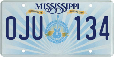 MS license plate OJU134
