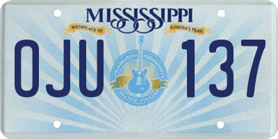 MS license plate OJU137