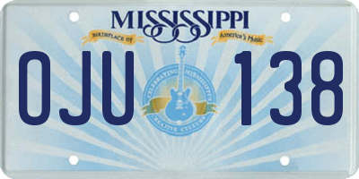 MS license plate OJU138