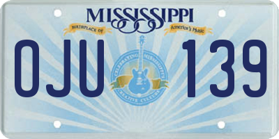 MS license plate OJU139