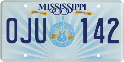 MS license plate OJU142