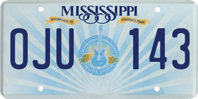 MS license plate OJU143