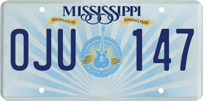 MS license plate OJU147