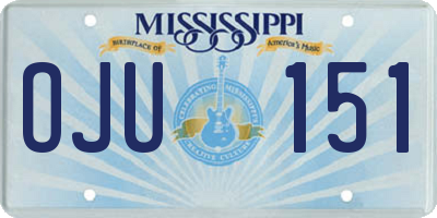MS license plate OJU151