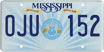 MS license plate OJU152