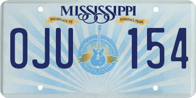 MS license plate OJU154