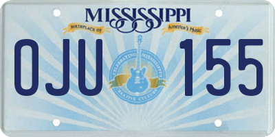 MS license plate OJU155