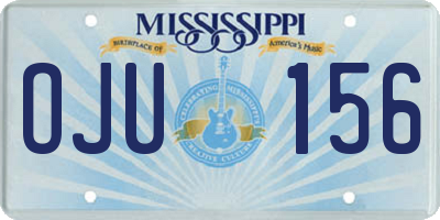 MS license plate OJU156