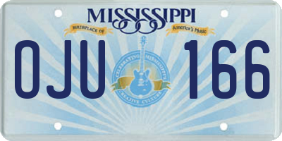 MS license plate OJU166