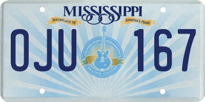 MS license plate OJU167