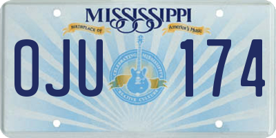 MS license plate OJU174