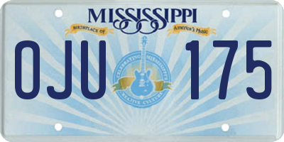 MS license plate OJU175