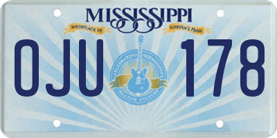 MS license plate OJU178