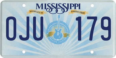 MS license plate OJU179