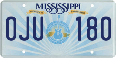 MS license plate OJU180