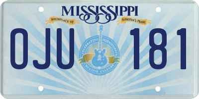 MS license plate OJU181
