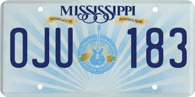 MS license plate OJU183