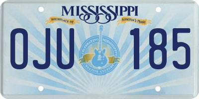 MS license plate OJU185
