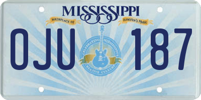 MS license plate OJU187