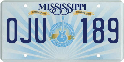 MS license plate OJU189