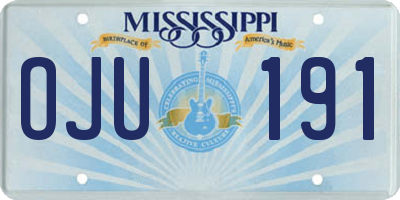 MS license plate OJU191