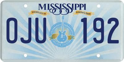 MS license plate OJU192