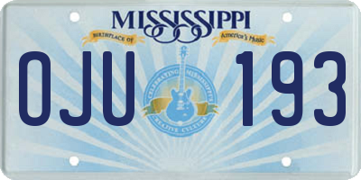 MS license plate OJU193