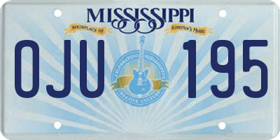 MS license plate OJU195